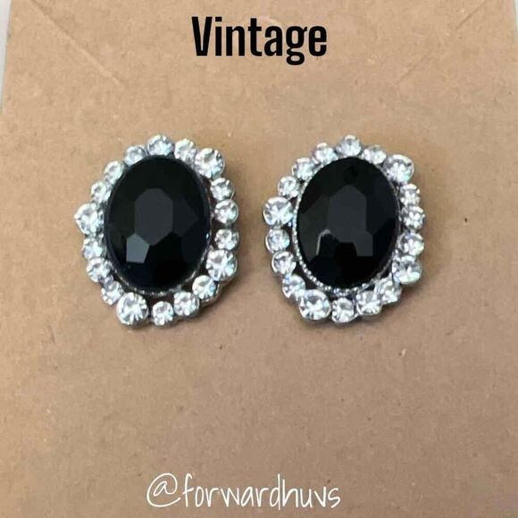 Vintage Rhinestone Unbranded Post Earrings - Picture 10 of 11